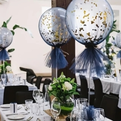 Navy and Gold Luxe Balloon Centerpiece